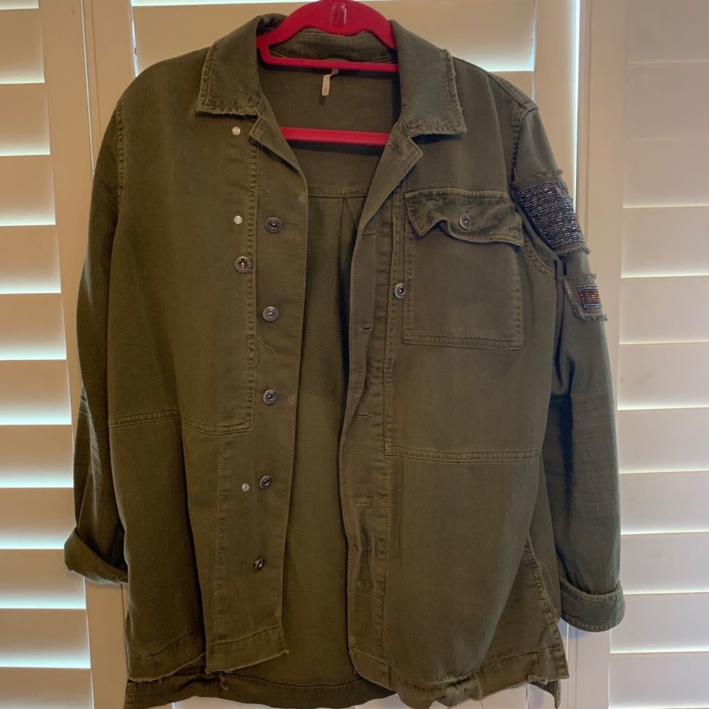 Green, free people jacket